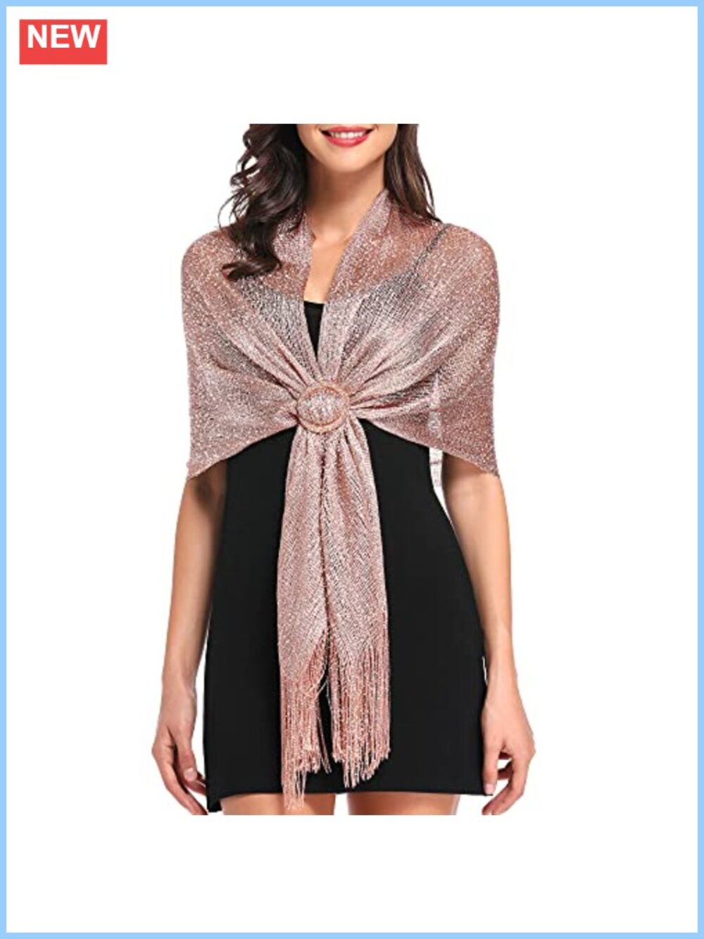 Metallic Shawl Wrap Evening Party Wedding Formal 100% Polyester